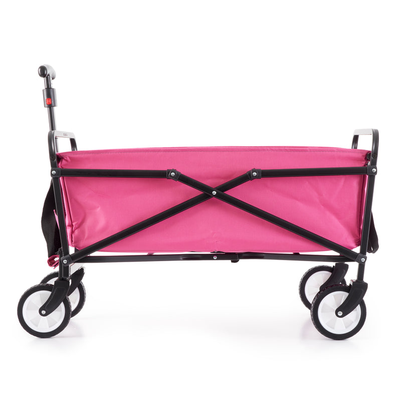 Seina Steel Compact Collapsible Folding Outdoor Portable Utility Cart, Pink