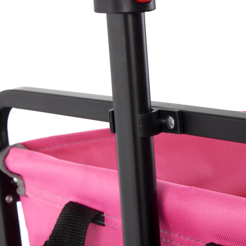 Seina Steel Compact Collapsible Folding Outdoor Portable Utility Cart, Pink