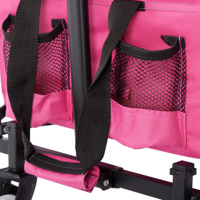 Seina 12 Pound Steel Frame Compact Folding Wagon Cart w/ Pockets (Open Box) - VMInnovations