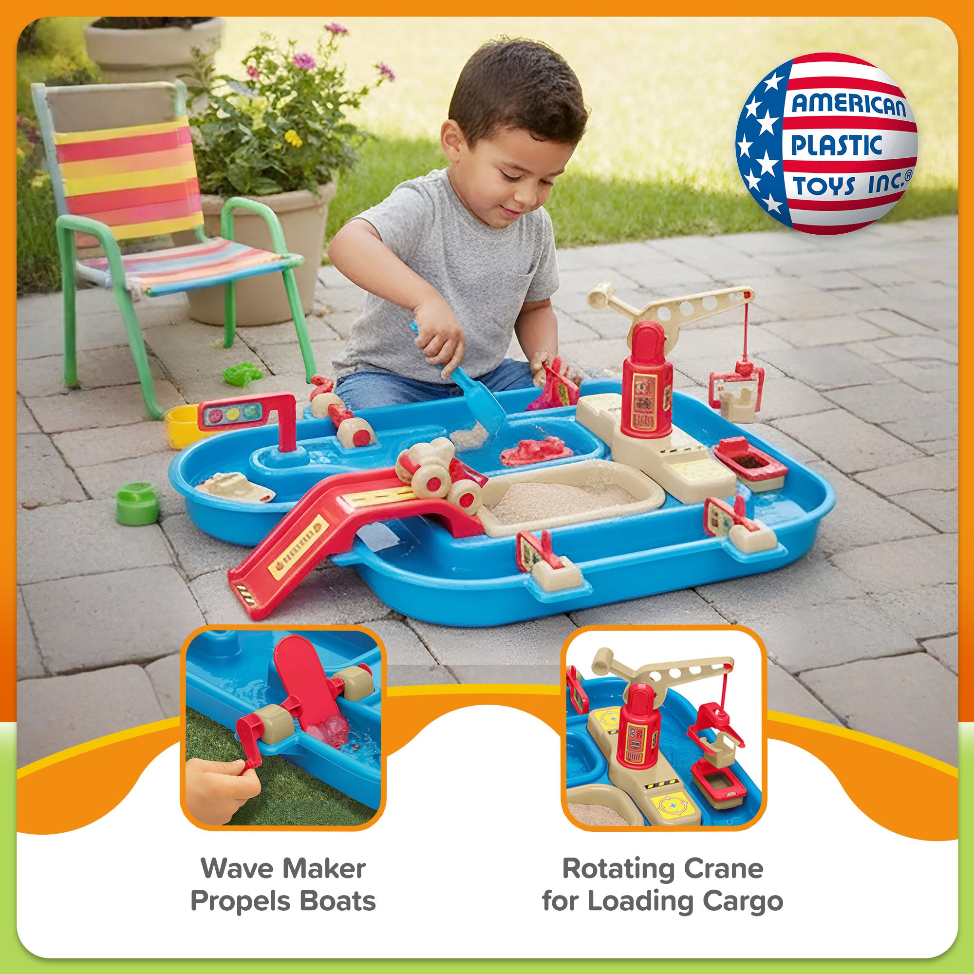 American Plastic Toys APT-16400 Sand and Water Play Set for Ages 1.5 and Up - VMInnovations