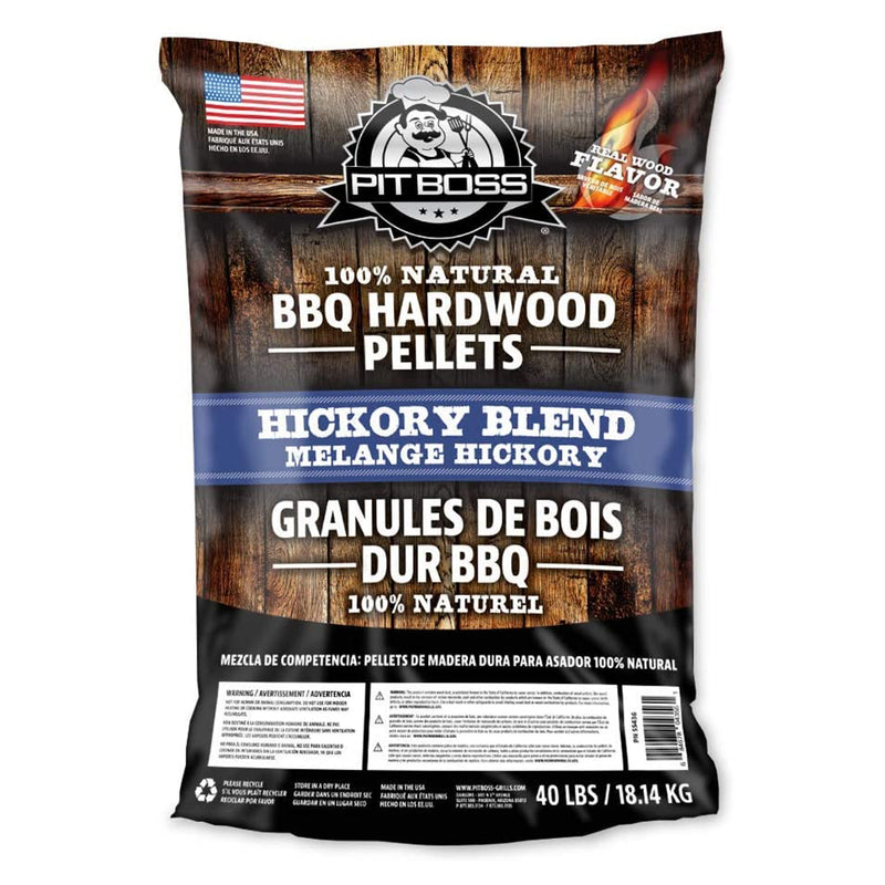 Pit Boss 55436 40 Pound Barbeque Wood Pellets for Pellet Grill, Hickory (2 Pack)