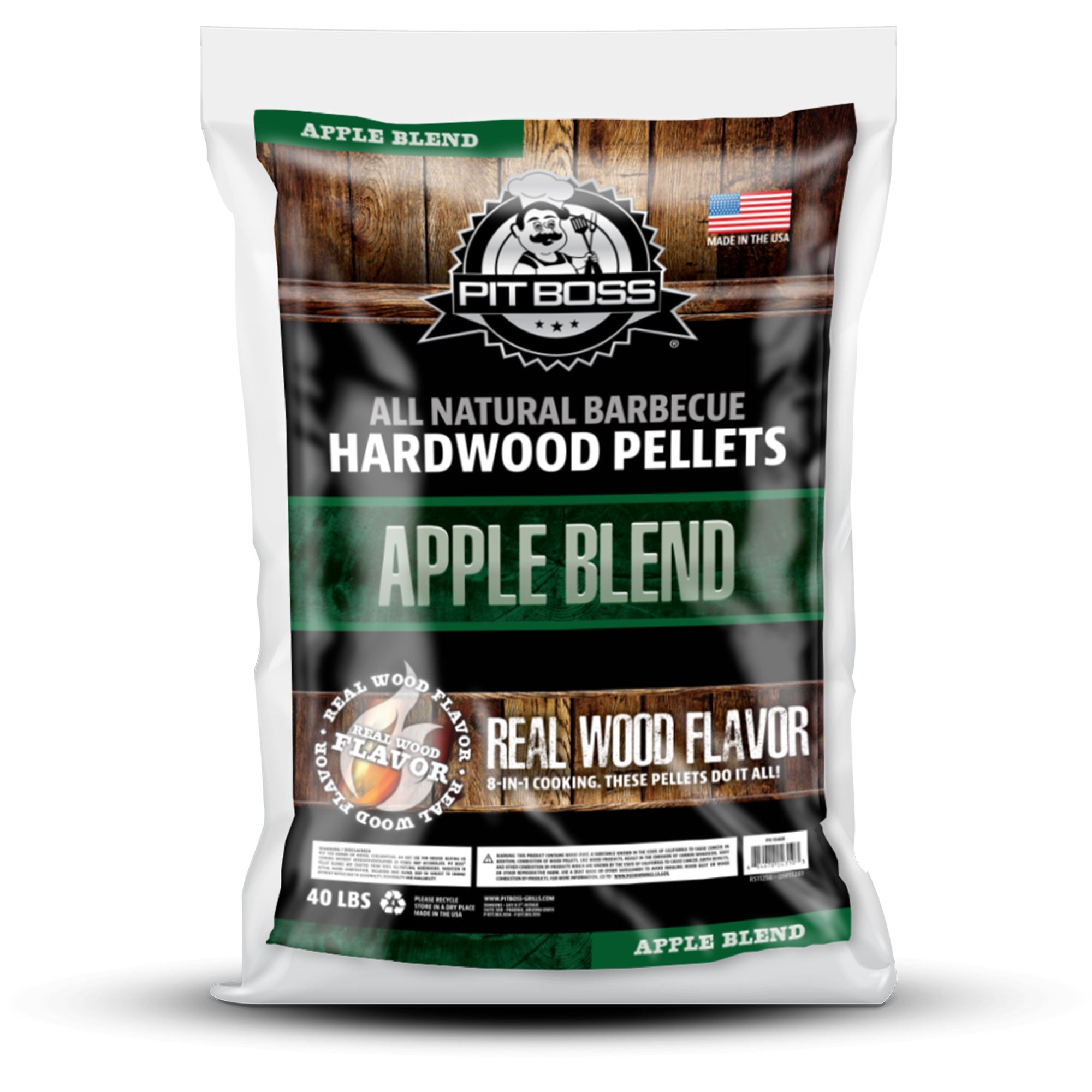 Pit Boss 55433 40 Pound BBQ Wood Pellets for Pellet Grill, Apple Flavor (2 Pack)