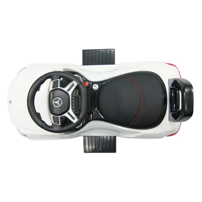 Best Ride On Cars Toddler 4-in-1 Mercedes Push Car Stroller w/ LED Lights, White - VMInnovations