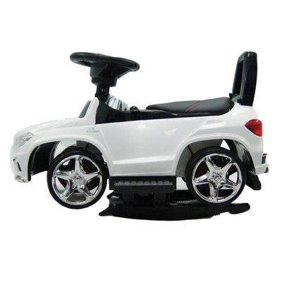 Best Ride On Cars Toddler 4-in-1 Mercedes Push Car Stroller w/ LED Lights, White - VMInnovations