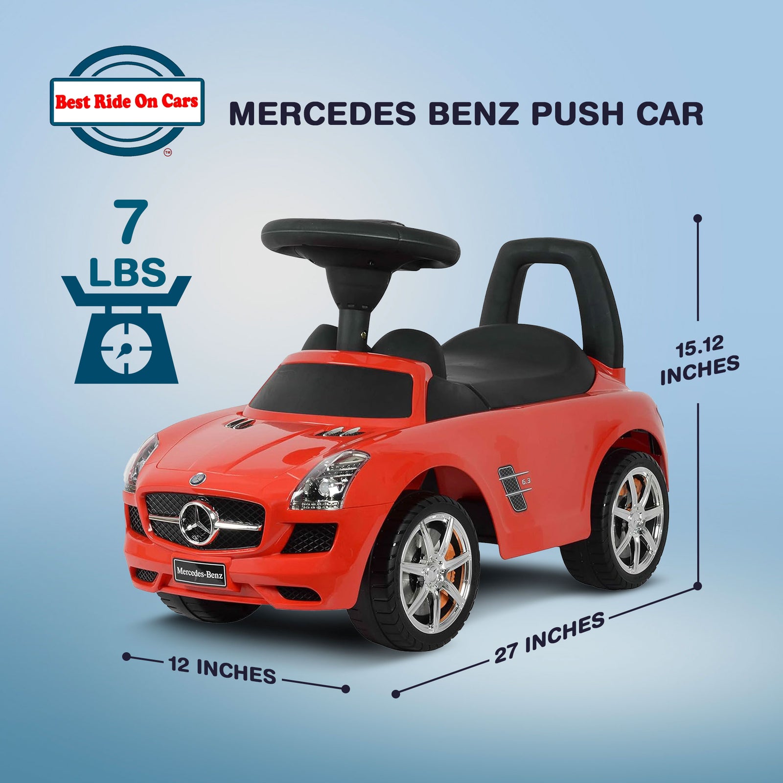 Best Ride On Cars Baby Toddler Ride-On Push Car with Sounds, Red - VMInnovations