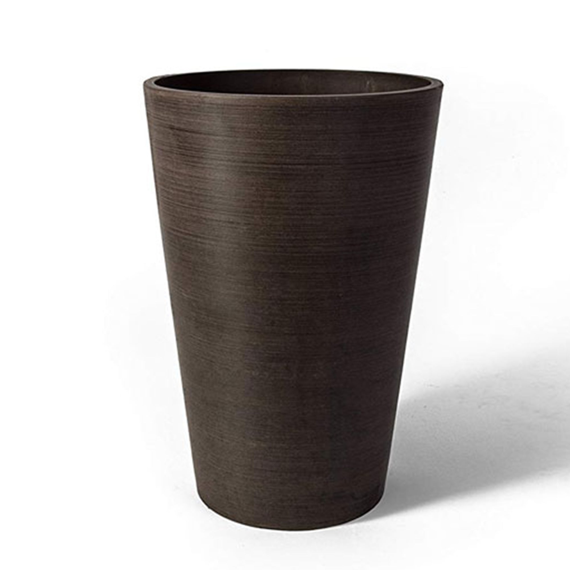 Algreen Valencia 12 x 18 Inch Round Taper Recycled Planter, Chocolate (Open Box) - VMInnovations