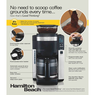 Hamilton Beach 12 Cup Coffee Maker w/ Breakfast Sandwich Maker & Recipe Book