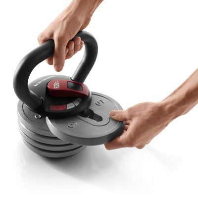 Weider 200-Pound Rubber Hex Dumbbell Set with Rack + 20 Pound Workout Kettlebell - VMInnovations