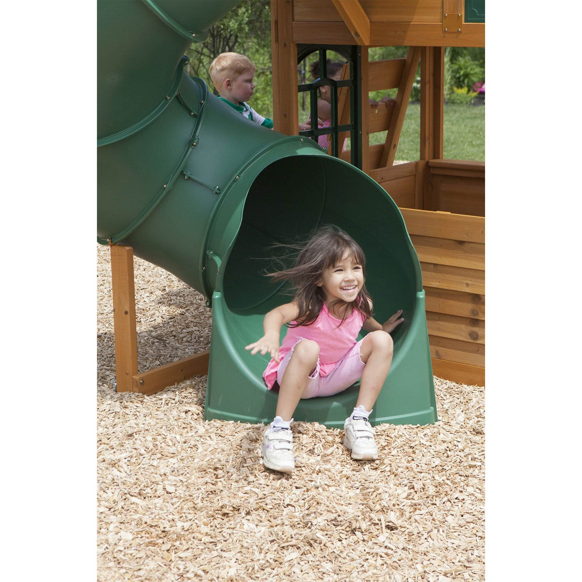 Kidkraft Cloverdale Wooden Backyard Slide and Swing Playset Playground(Open Box)