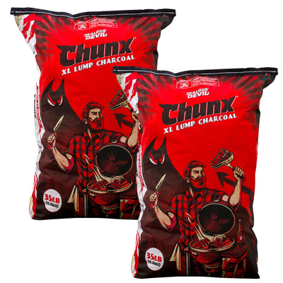 Jealous Devil 100 Percent Natural Hardwood Lump Grill Charcoal, 35 LBS (2 Pack)
