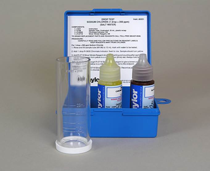 Taylor K-1766 Liquid Pool Spa Sodium Chloride Salt Water Drop Test Kit (5 Pack)