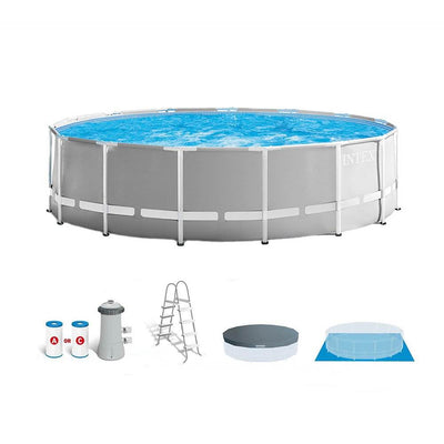 Intex 15ft x 48in Prism Frame Round Pool & Taylor Chlorine pH Alkaline Test Kit