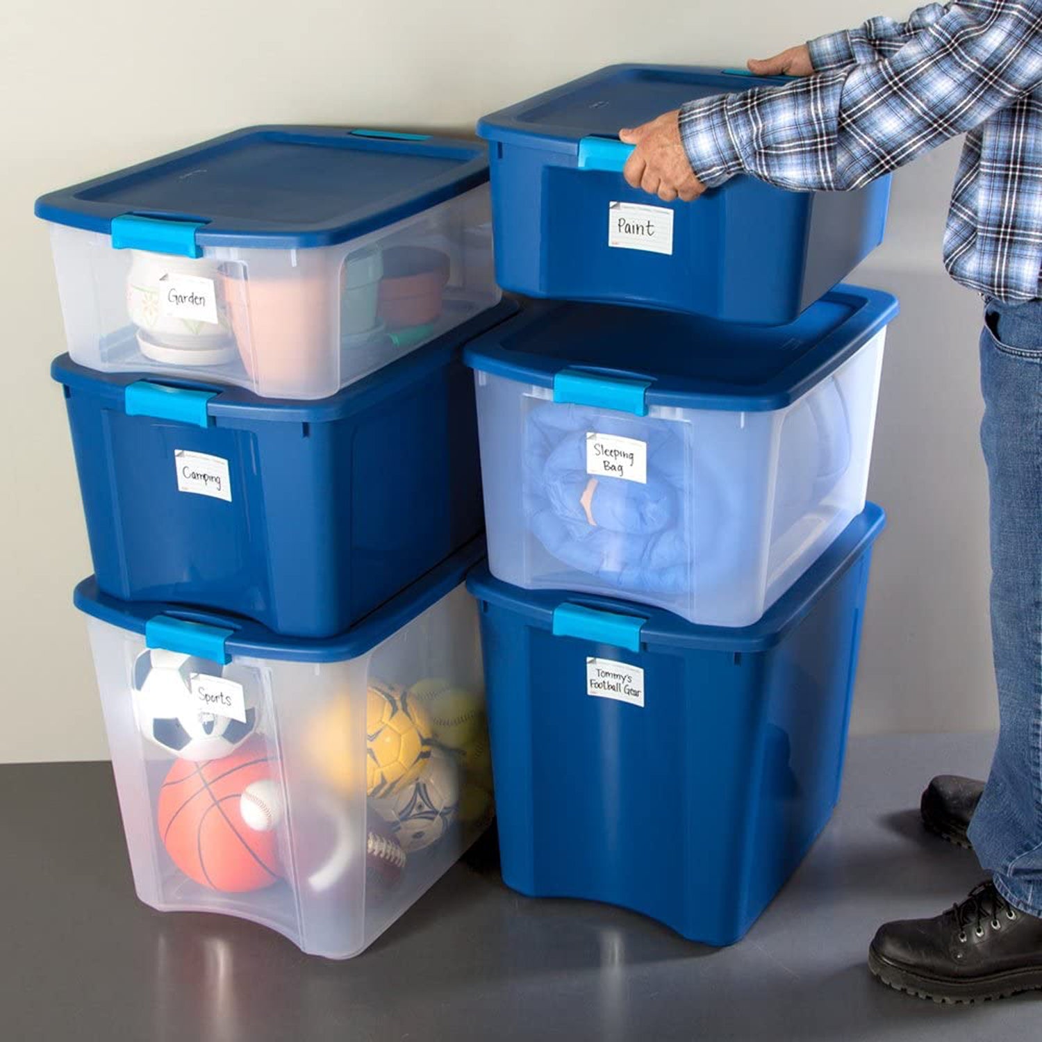 Sterilite 18 Gallon Latch and Carry Storage Tote Box Container (Open Box)