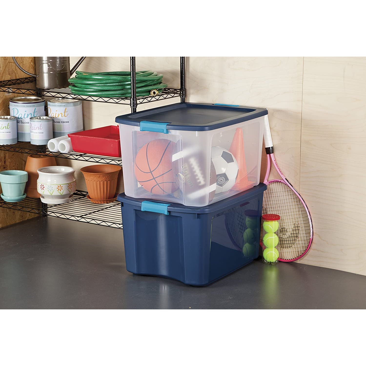 Sterilite 18 Gallon Latch and Carry Storage Tote Box Container (Open Box)