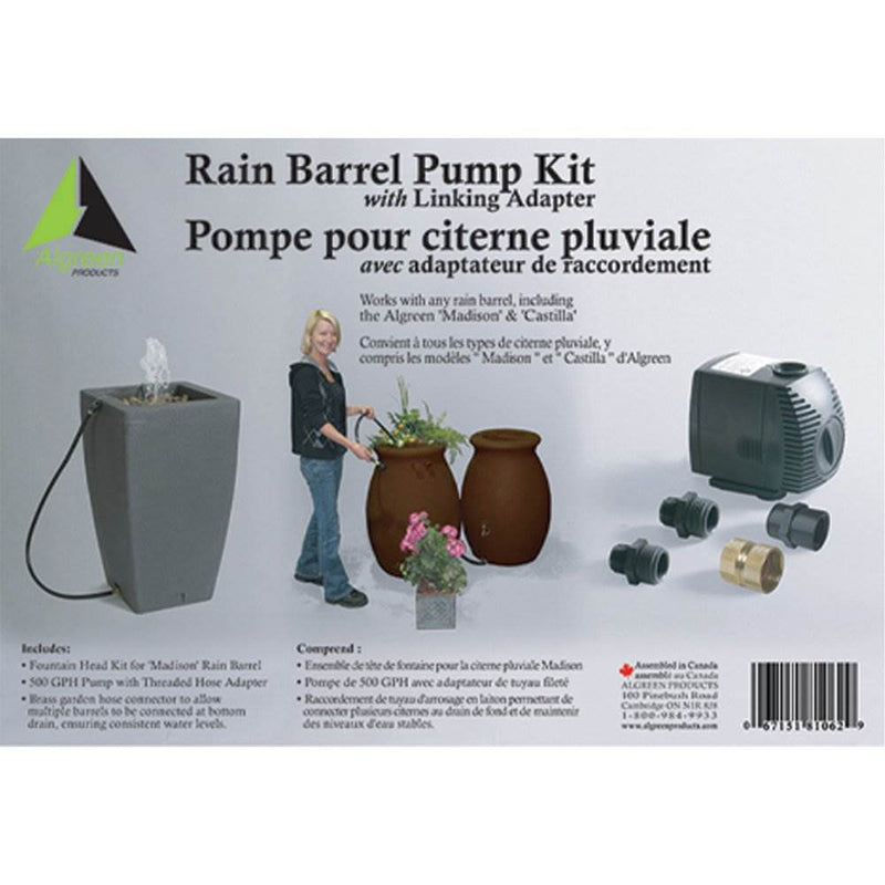Algreen 500GPH Watering System Pump + 80 Gallon Rain Water Collection Barrel