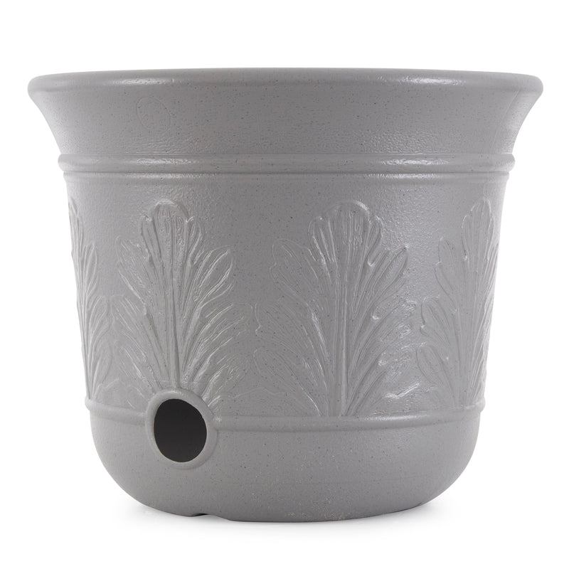 Suncast 300 Foot Heavy Duty 5 Gallon Decorative Expandable Garden Hose Pot, Gray