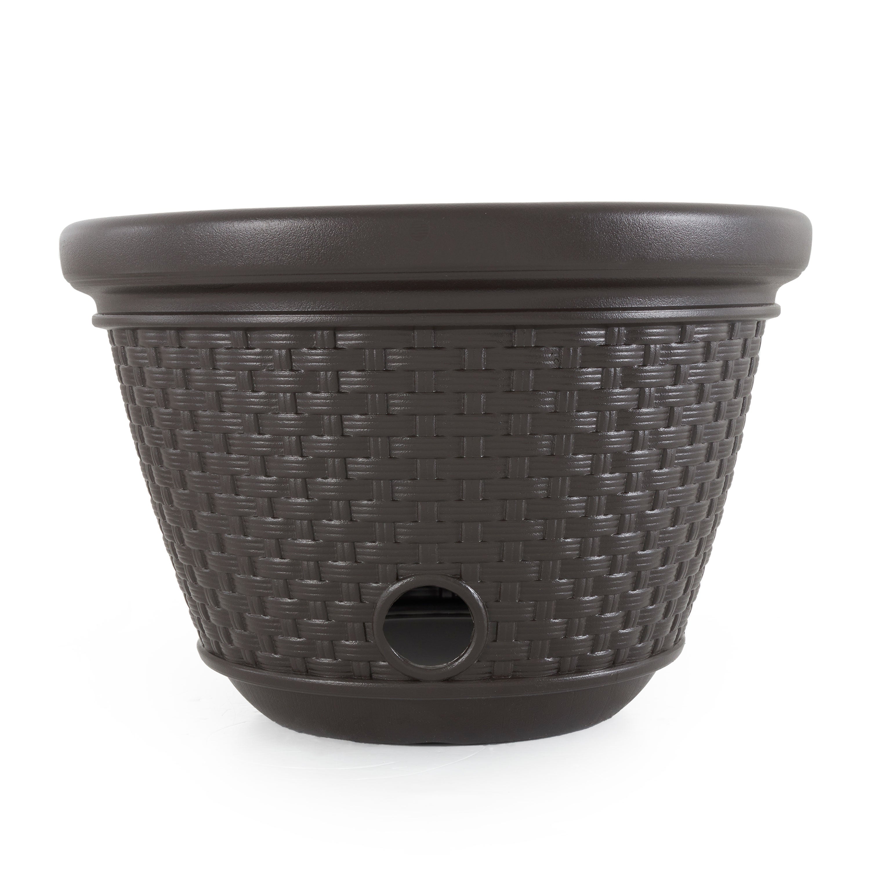 Suncast 100 Foot Resin Wicker Garden Water Hose Storage Holder Pot (6 Pack) - VMInnovations