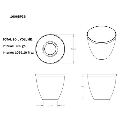 Suncast Seneca 16" Ombre Resin Plant Flower Planter Pot, Green/Blue  (Used)