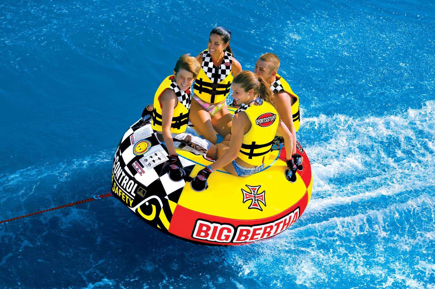 SPORTSSTUFF Big Bertha 53-1329 Towable 1-4 Person Boat Lake Water Sports Tube