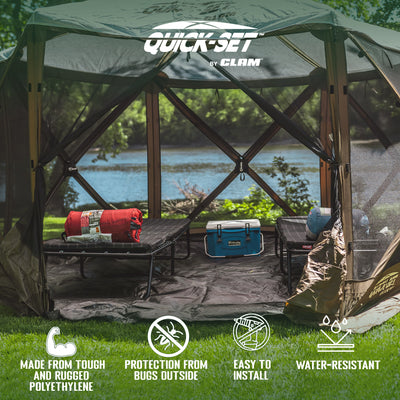 CLAM 150 x 150 Inch Floor Tarp Cover for Quick-Set Pavilion Shelter (Damaged)