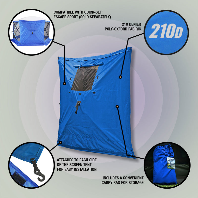 Quick-Set Hub Tent Wind & Sun Panels, Accessory Only, Blue (3 pack) (Used)