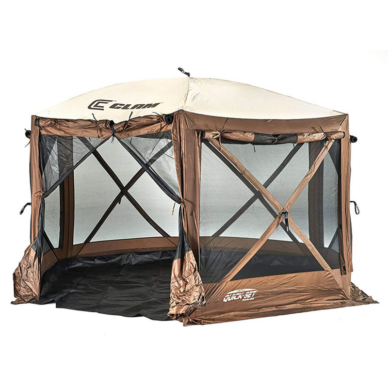 CLAM Quick Set Pavilion Camper 12.5 x 12.5 Foot Gazebo Canopy Shelter (Damaged)