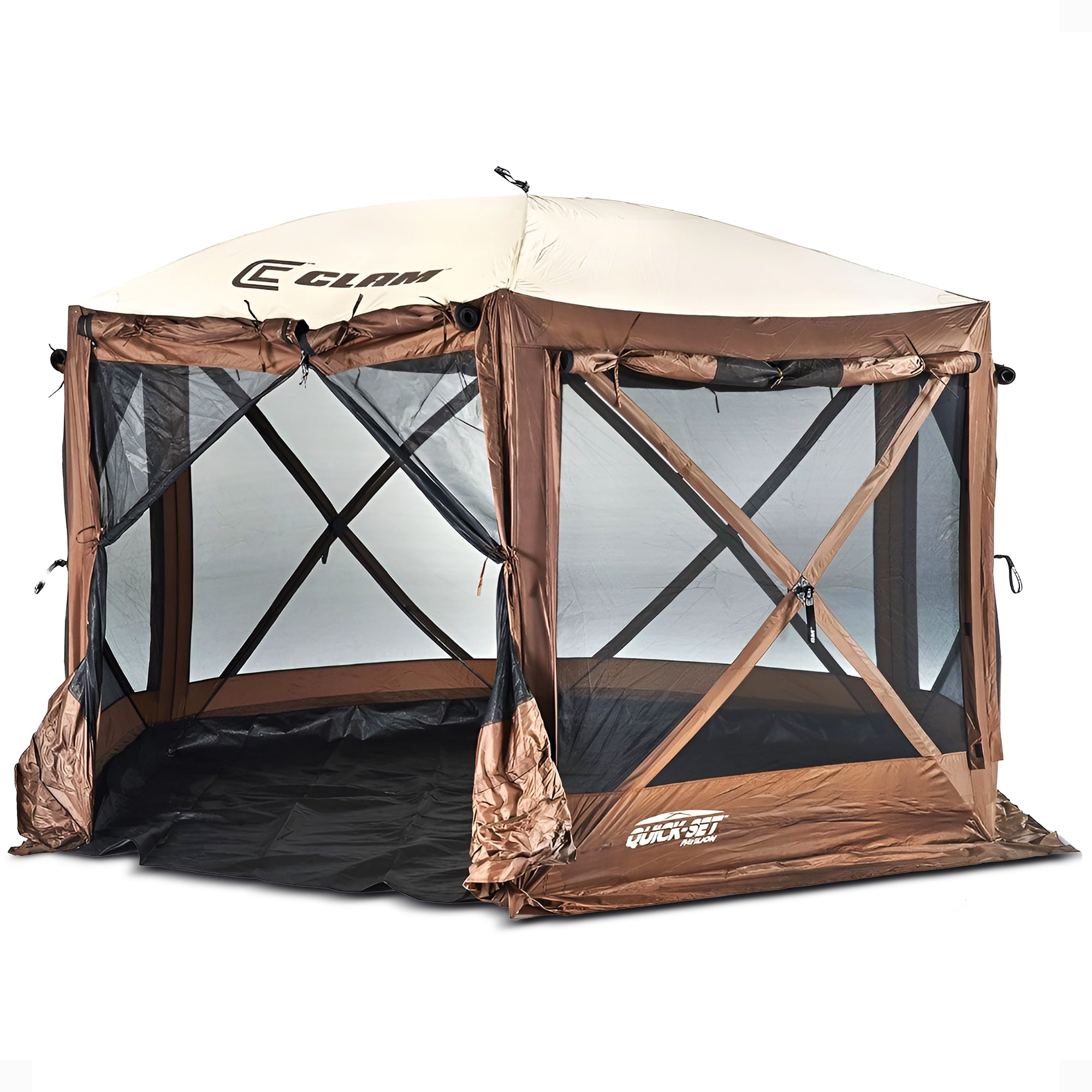 Clam Quickset Pavilion Camper  12 ½’ x 12 ½' 8 Person Pop Up Canopy (Open Box) - VMInnovations