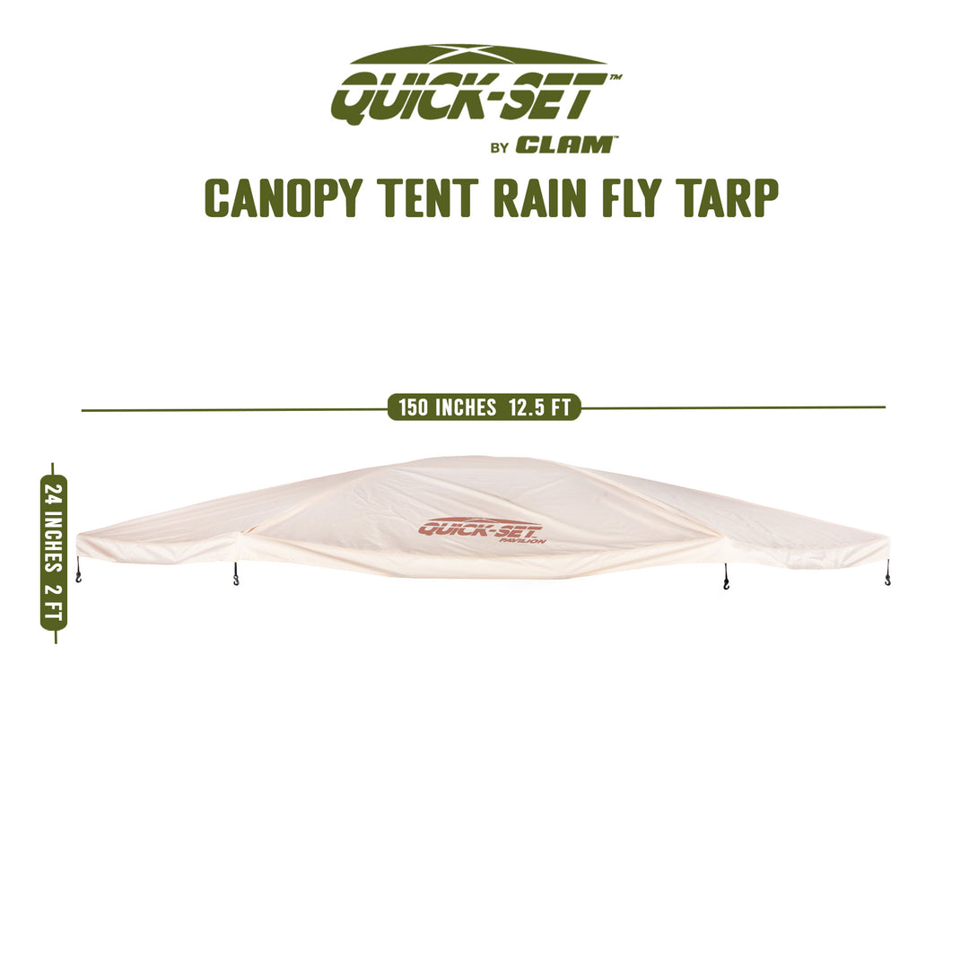 CLAM Quick-Set Pavilion Screened Canopy Tent Rain Fly Tarp, Cover Only, Tan