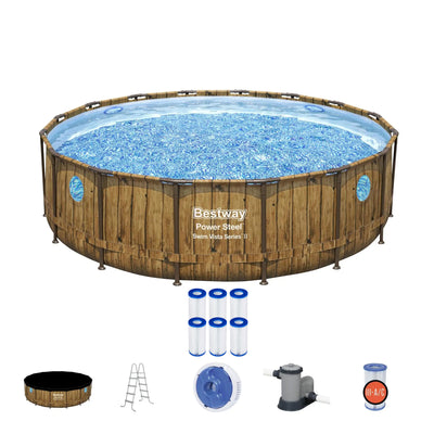 Bestway Power Steel Swim Vista 16ft x4ft Metal Frame Swimming Pool Set & Pump - VMInnovations