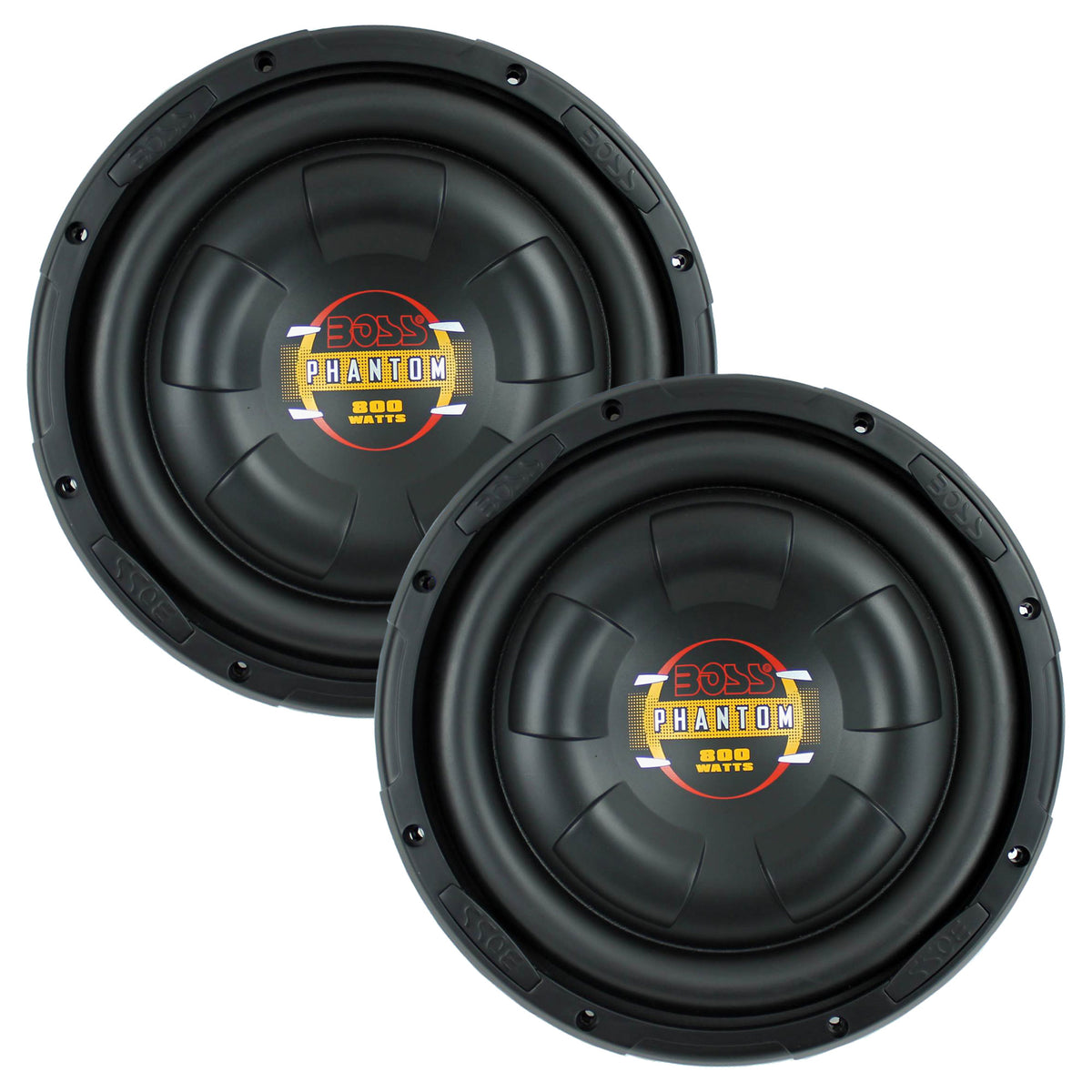 2) BOSS D10F 10" 1600W Shallow Slim Car Audio Subwoofers Power Subs Woofers Flat