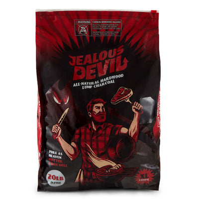 Jealous Devil 100 Percent Natural Hardwood Wood Lump Grill Charcoal, 20 Pounds
