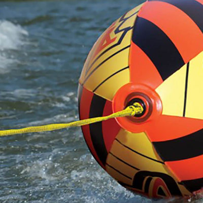 Airhead Patriot 2-Person Towable Kwik-Connect Chariot Tube w/ 60-Foot Rope Ball