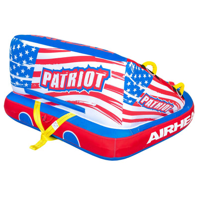 Airhead Patriot 2-Person Towable Kwik-Connect Chariot Tube w/ 60-Foot Rope Ball