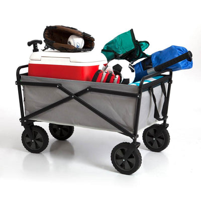 Manual 150 Pound Capacity Folding Steel Wagon Garden Cart, Gray (Open Box) - VMInnovations
