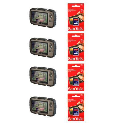 Stealth Cam LCD Game Photo Viewer (4 Pack) & SanDisk 16GB Card (4 Pack)