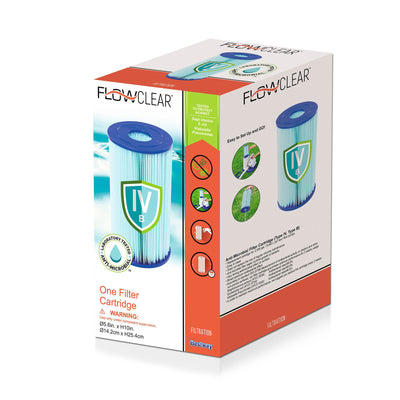 Bestway Flowclear Antimicrobial Type IV Type B Pool Filter Cartridge (2 Pack)