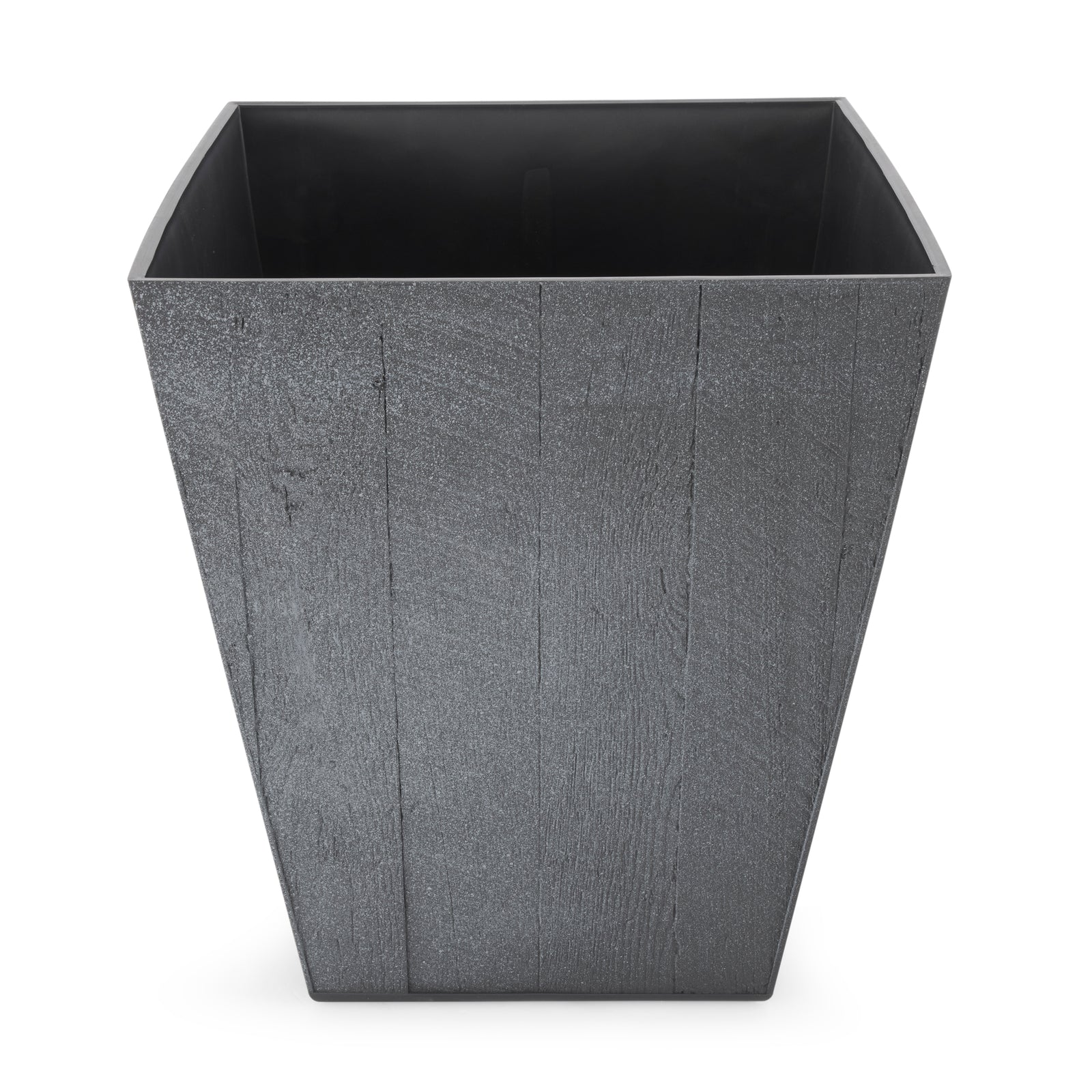 Suncast 16 Inch Farmington Decorative Rustic Wood Finish Garden Planter, Gray - VMInnovations