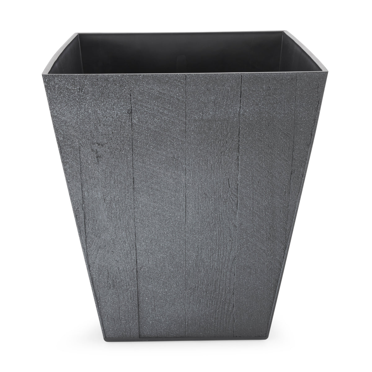 Suncast 16 Inch Farmington Rustic Wood Finish Garden Planter, Gray (4 Pack)