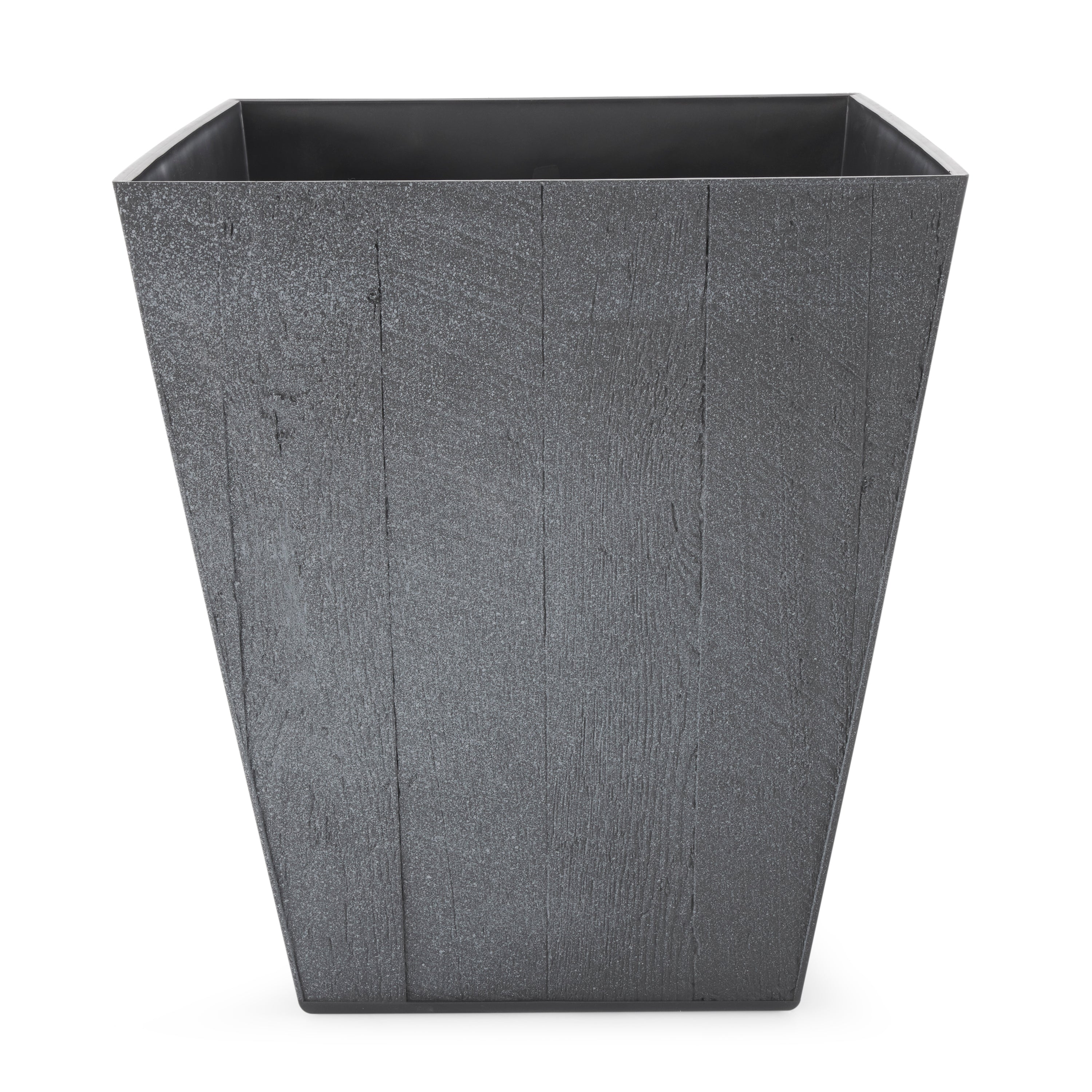 Suncast 16 Inch Farmington Decorative Rustic Wood Finish Garden Planter, Gray - VMInnovations