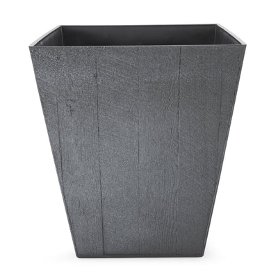 Suncast 16 Inch Farmington Decorative Rustic Wood Finish Garden Planter, Gray - VMInnovations
