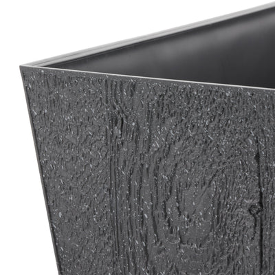 Suncast 16 Inch Farmington Decorative Rustic Wood Finish Garden Planter, Gray - VMInnovations