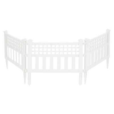 Suncast Grand View 14.5 x 24 Inch Resin Yard Garden Border Fence, White (3 Pack) - VMInnovations