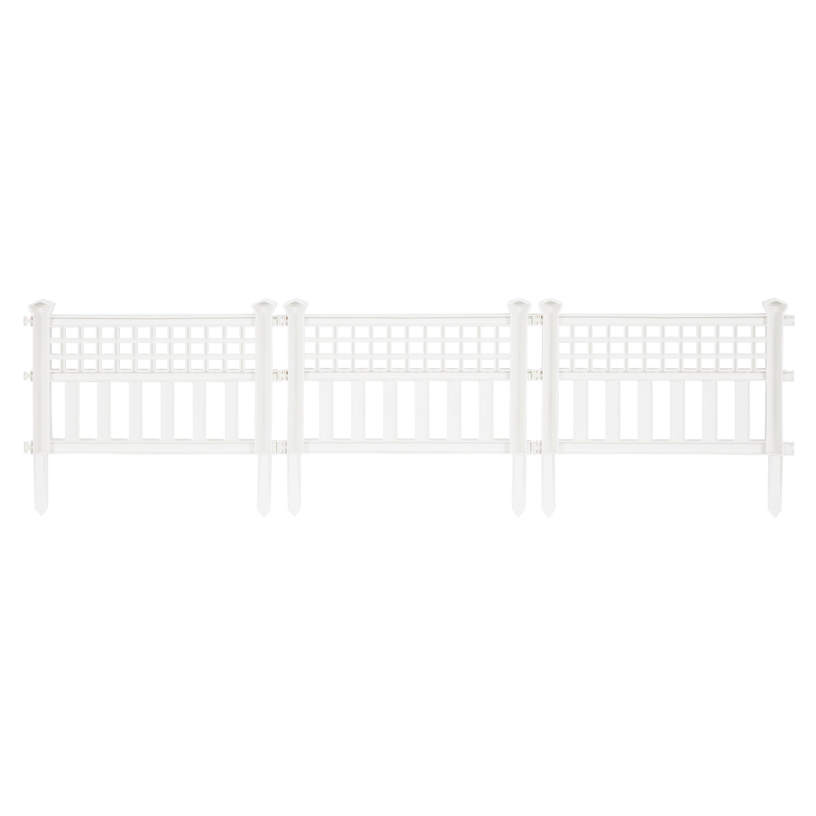 Suncast Grand View 14.5 x 24 Inch Resin Yard Garden Border Fence, White (3 Pack) - VMInnovations