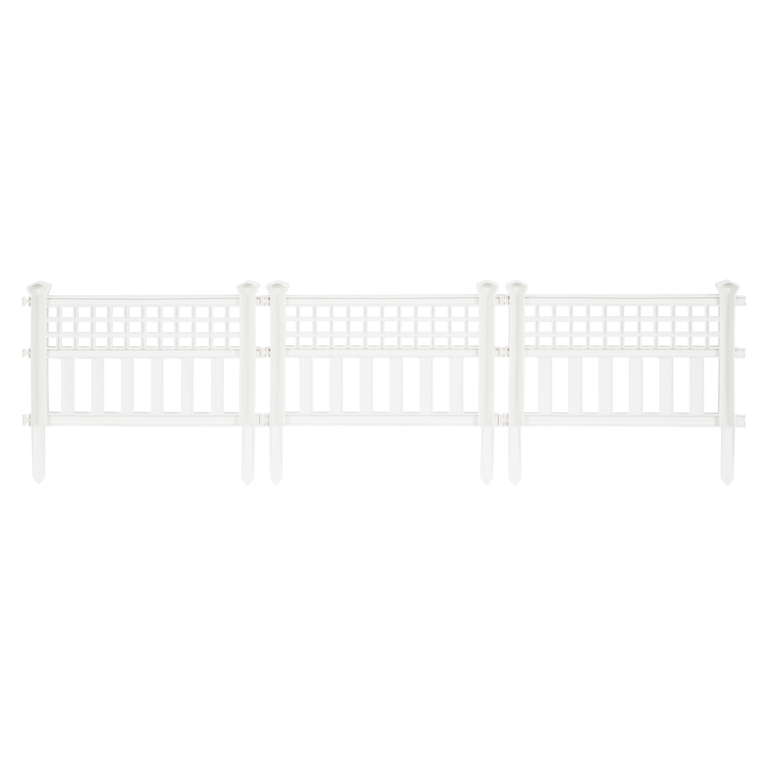 Suncast Grand View 14.5 x 24 Inch Resin Yard Garden Border Fence, White (3 Pack) - VMInnovations