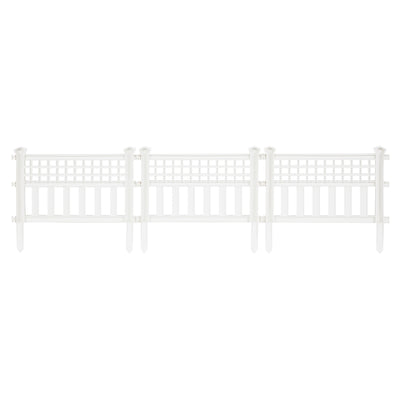 Suncast Grand View 14.5 x 24 Inch Resin Yard Garden Border Fence, White (3 Pack) - VMInnovations