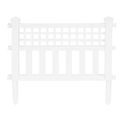 Suncast Grand View 14.5 x 24 Inch Resin Yard Garden Border Fence, White (3 Pack) - VMInnovations