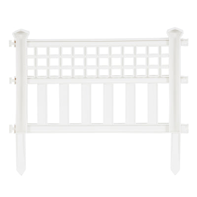 Suncast Grand View 14.5 x 24 Inch Resin Yard Garden Border Fence, White (3 Pack) - VMInnovations