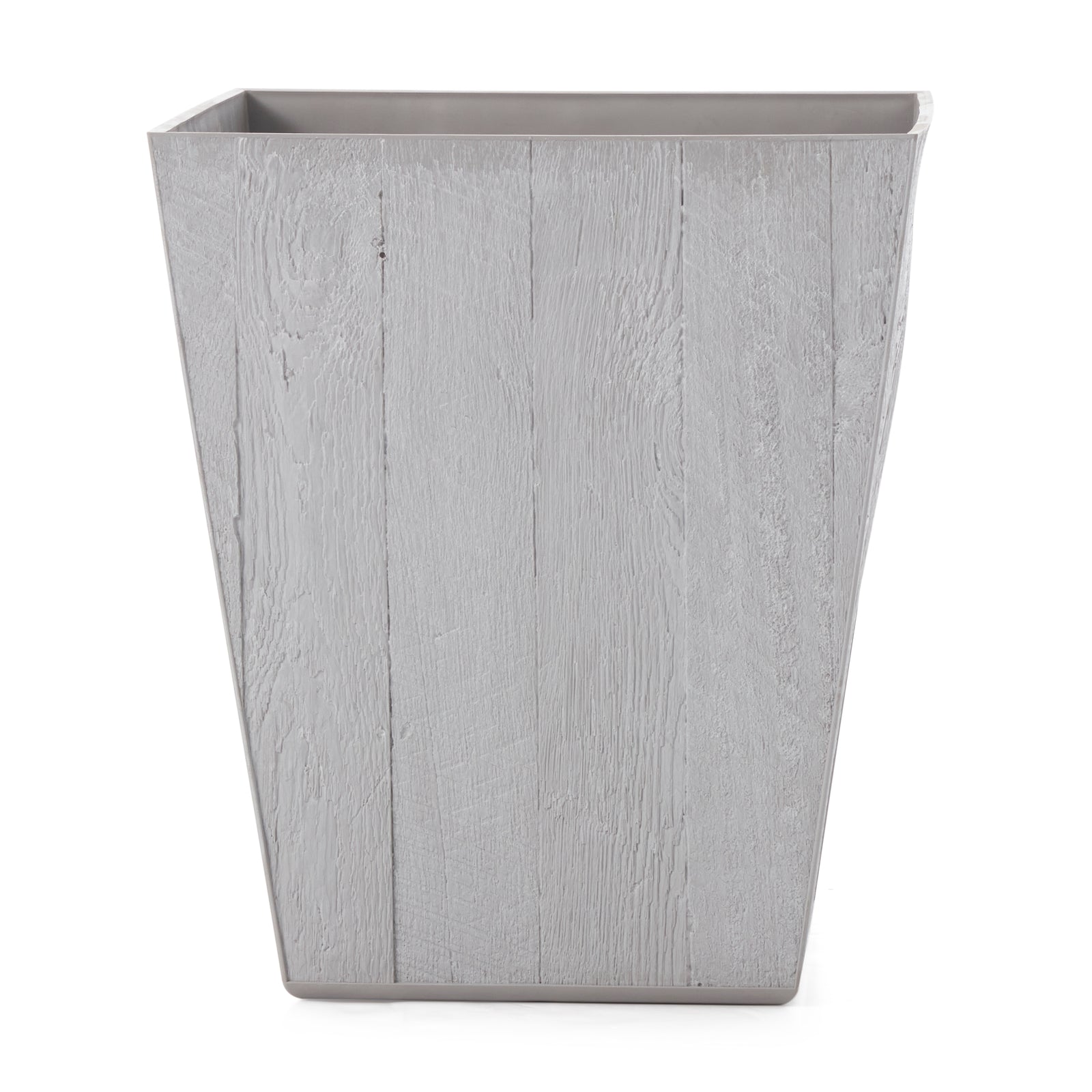 Suncast 16 Inch Farmington Decorative Rustic Wood Finish Garden Planter, White - VMInnovations