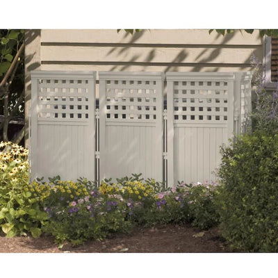 Suncast FS4423T Outdoor Garden Yard 4 Panel Screen Enclosure Gated Fence, Taupe
