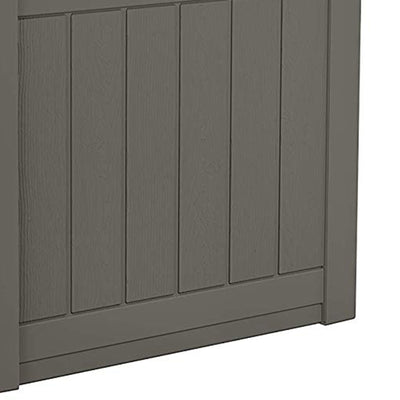 Suncast 22 Gallon Outdoor Patio Small Deck Chest Box with Storage Seat, Stone - VMInnovations